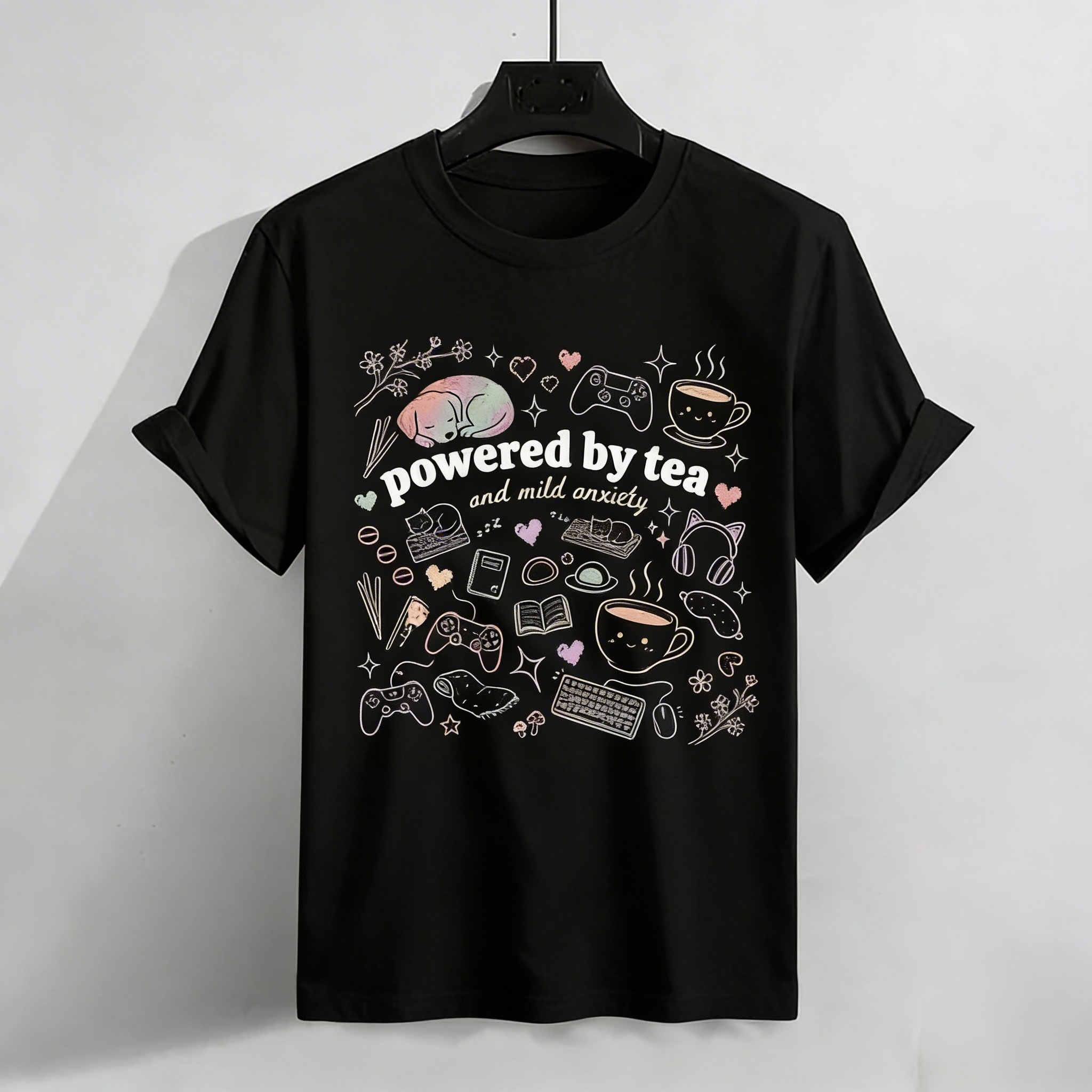 Powered by Tea & Mild Anxiety T-Shirt | Classic T-Shirt