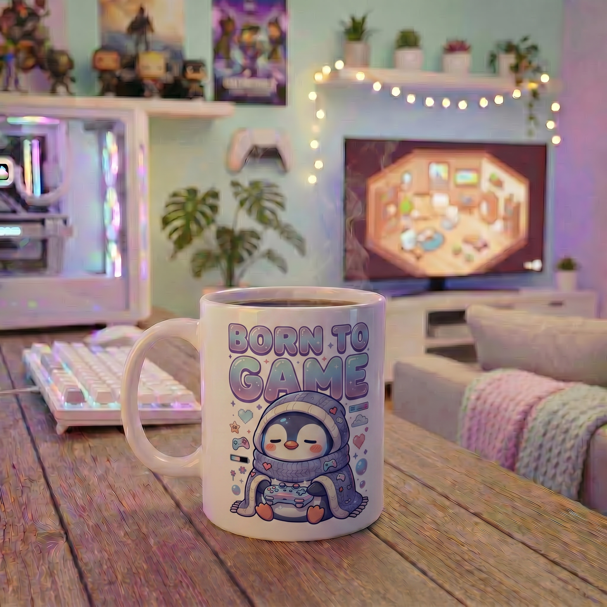 Born to Game Penguin | 11oz Ceramic Mug