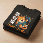 Japanese Gaming Gato  - Cozy Box Fit T-Shirt 😸