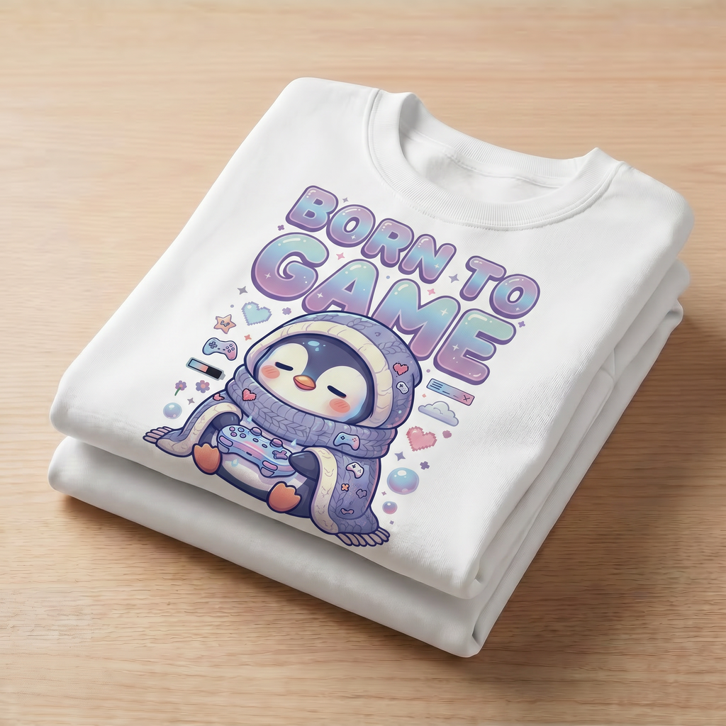 Born to Game - Cozy Box Fit T-Shirt🐧