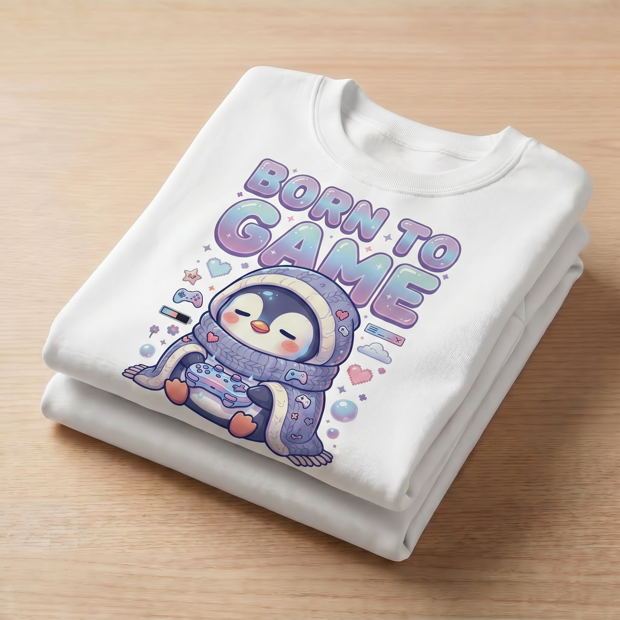 Born to Game - Cozy Box Fit T-Shirt🐧